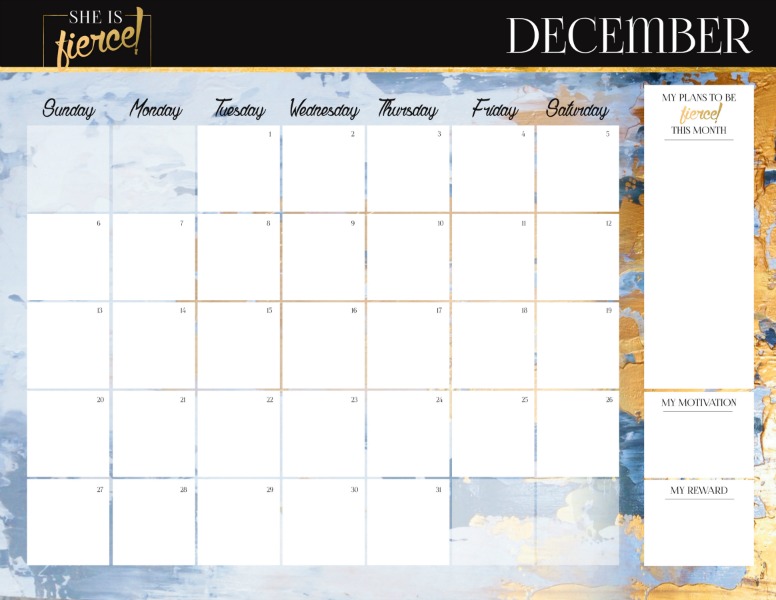 December Goal-setting Calendar Image
